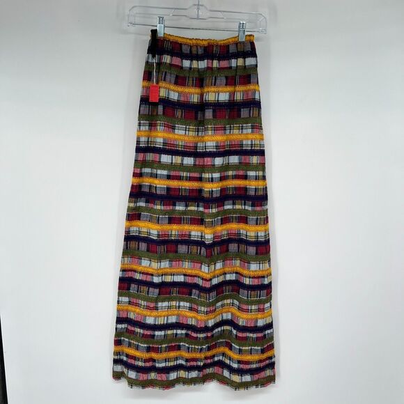 VTG New Deadstock New Issues Maxi Skirt Womens XS Multicolor Plaid A-Line TW7028 - Picture 2 of 7